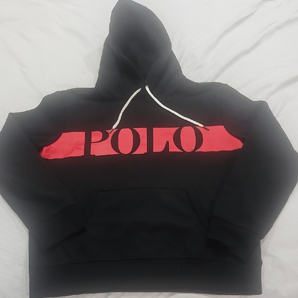 Polo Ralph Lauren Black Hoodie with Red Logo